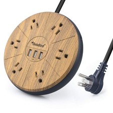 Power Strip Surge Protector 6 AC outlets with 3 USB Ports Charging Station Lo...