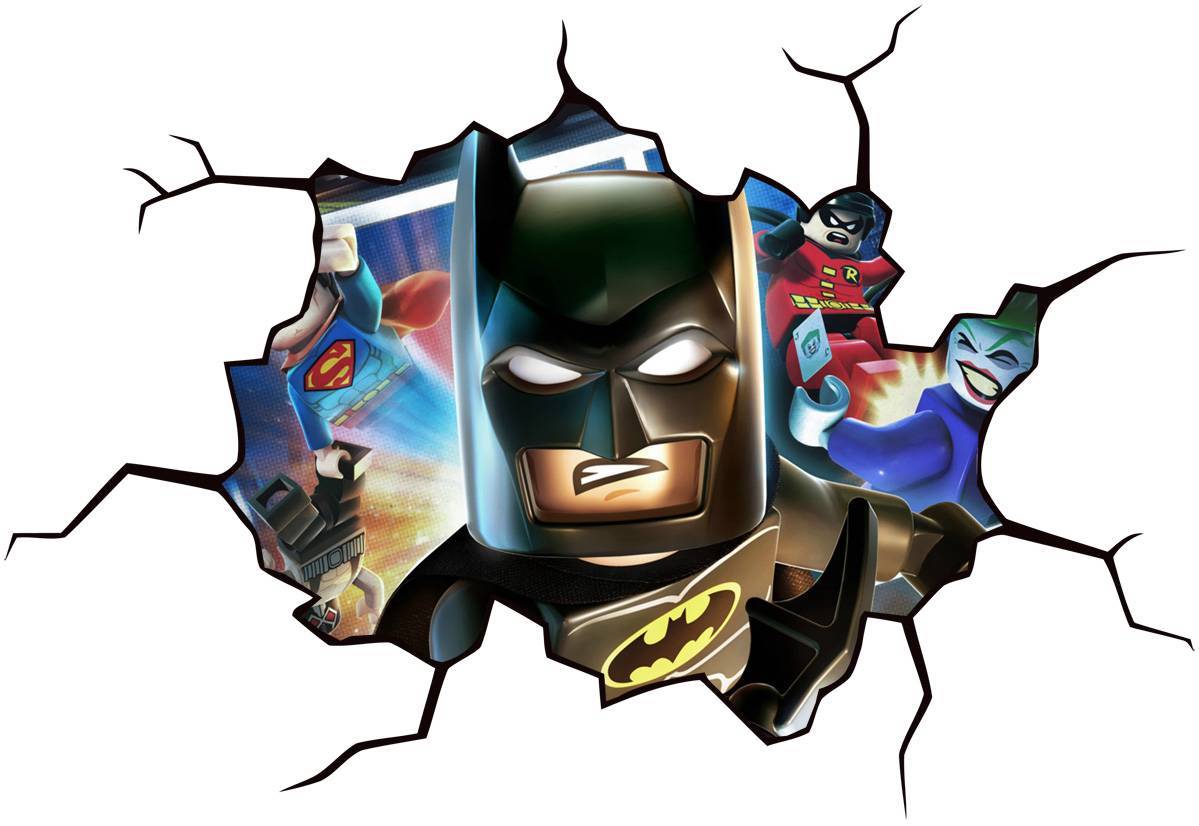 LEGO BATMAN CRACKED WALL EFFECT Decal STICKER Home Decor Art Mural