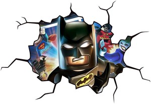 lego batman cracked wall effect decal sticker home decor art mural