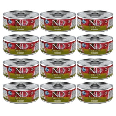 Farmina N&D Cat Urinary Nassfutter Für Katzen Für Das Harnsystem Mit Ente 12x80g