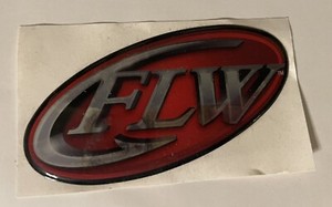 FLW Outdoors Fishing Logo Dome Rubber Decal Sticker 5" x 2 1/4"