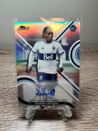 2022 Topps Finest MLS DEIBER CAICEDO #45 Rookie RC Refractor Auto Whitecaps FC