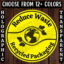 40 RECYCLED PACKAGING STICKERS 2" LABELS SHIPPING THANK YOU SCRATCH RESISTANT