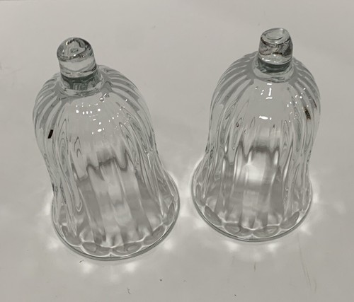 HOMCO HOME INTERIORS Candle Votives Set of 2 Clear Ribbed Glass - Picture 2 of 5