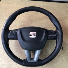 SEAT LEON TOLEDO ALTEA 2009-2012 COMPLETE MULTIFUNCTION LEATHER STEERING WHEEL