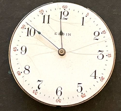 Antique 1908 Elgin Grade 295 Pocket Watch Movement Parts/Repair 6s 15j USA