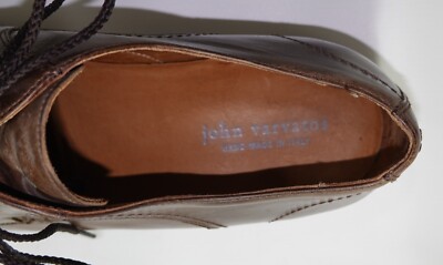 John Varvatos Hand Made Leather Derby Shoes in Brown Size  display picture 3