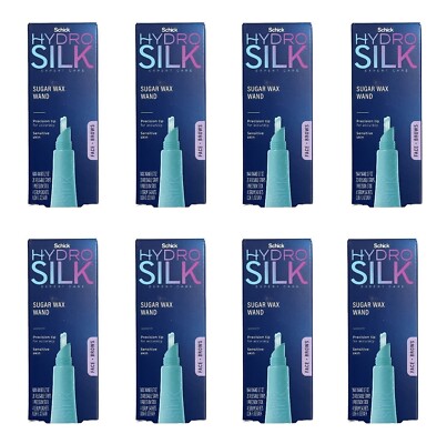 (8X) Shick Hydro Silk Expert Care Face Brows Sugar Wax Wand kit Sensitive Skin