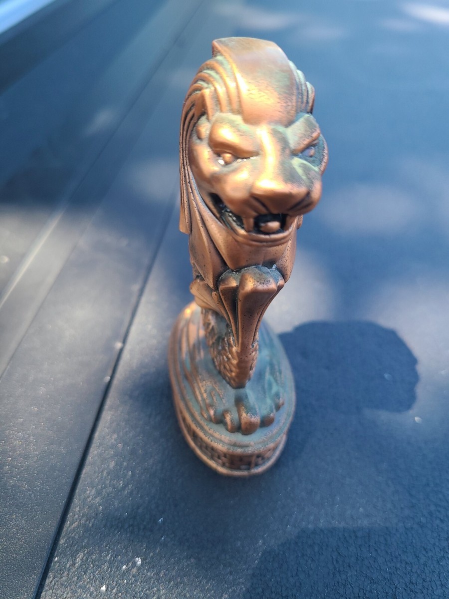 SINGAPORE MERLION CAST METAL FIGURINE/PAPERWEIGHT COPPER FINISH 4