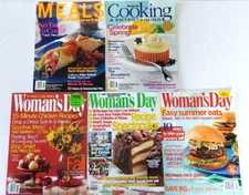 LOT 5 ~ ASSORTED WOMAN'S DAY 1997 TO 2013 MEALS IN MINUTES SPRING SUMMER RECIPES