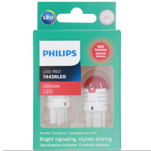 Philips 7443RULRX2 Red LED Vision Bright Tail Brake Stop Turn Light Bulb (pair) - Picture 1 of 6