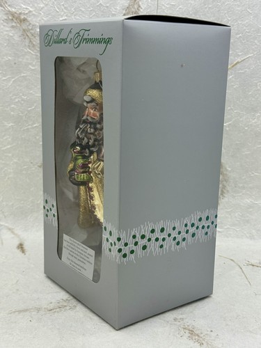 DILLARD'S FINITURE VETRO SOFFIATO VECCHIO MONDO SANTA ORNAMENTO NOS CON ETICHETTE 6,75"" - Foto 16 di 18