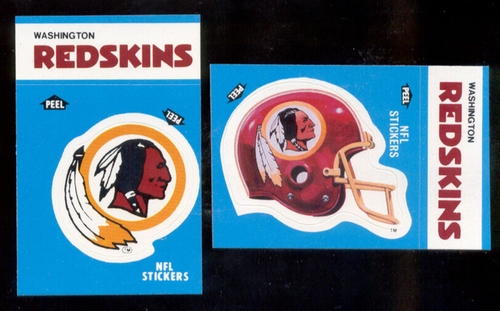 1987 Fleer Action WASHINGTON REDSKINS Helmet & Logo Sticker Set Mint