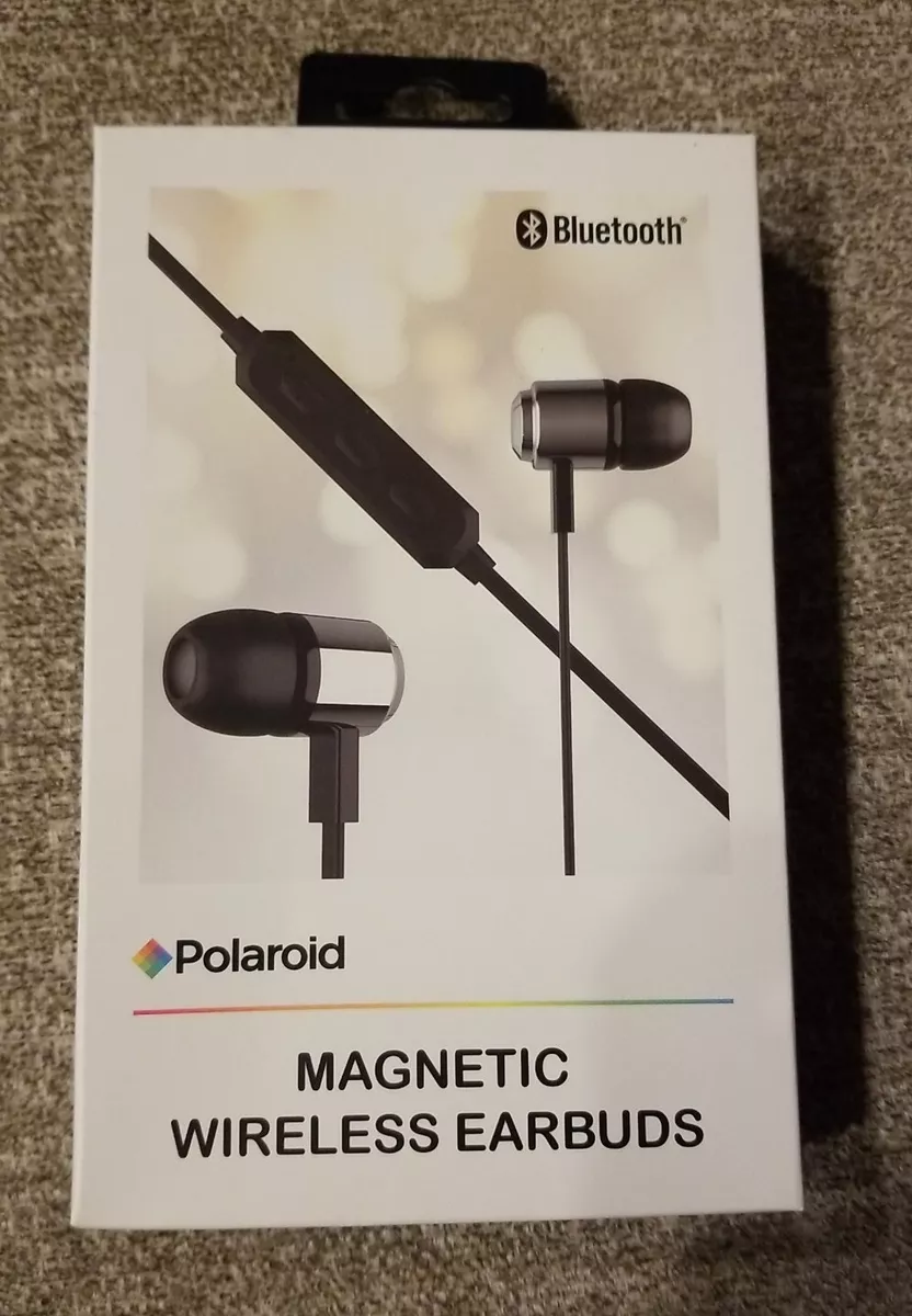 Polaroid Bluetooth Magnetic Wireless Earbuds Silver with Built In Microphone