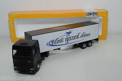 LION CAR LION TOYS DAF 95 XF TRUCK WITH TRAILER HET IJSSEL DUO N MINT BOXED RARE