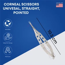 Corneal Scissors Universal Straight Pointed Blunt - Curved Pointed & Blunt 10.5