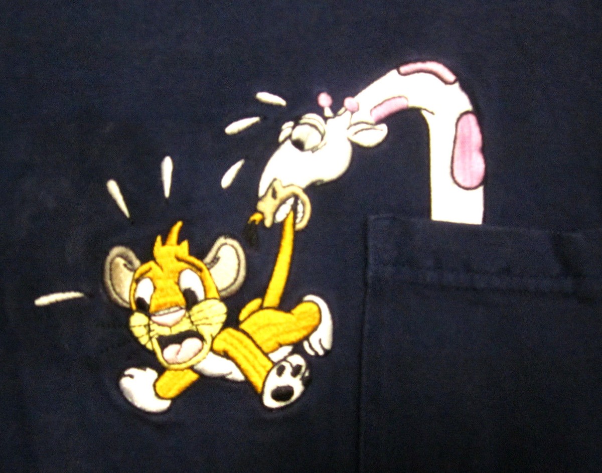 T-shirt MGM Grand Lion Habitat 1997 – Bleu, 100% Coton, Taille L (14 Ans), Vintage Las Vegas
