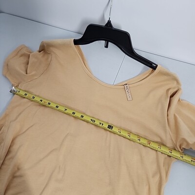 XCVI Size Small Short Sleeve Gathered Back Tee Vneck Mustard