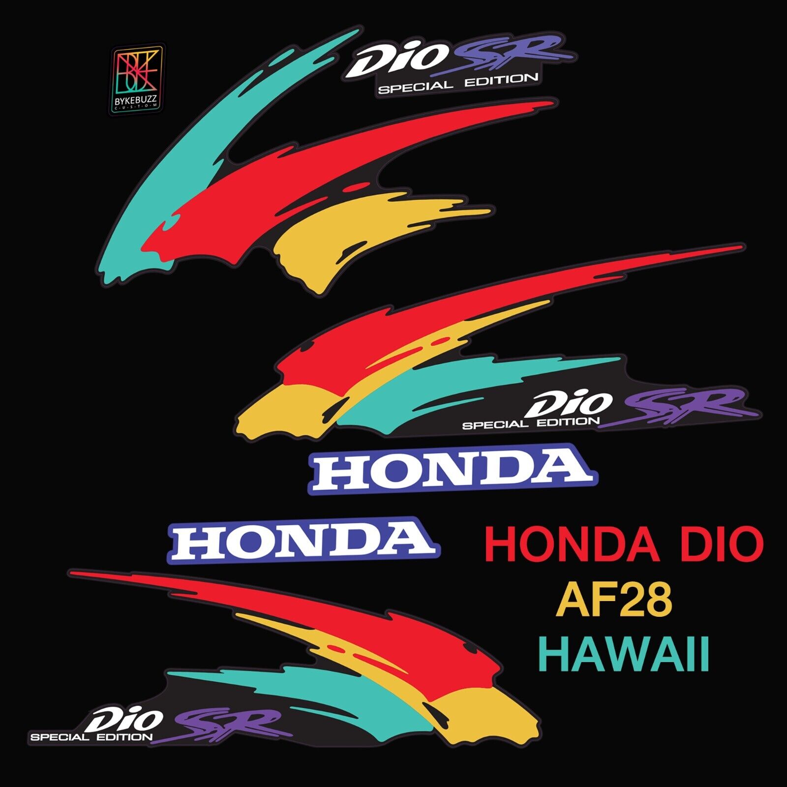 meer Titicaca Grammatica Teleurstelling Decals Stickers HONDA DIO AF28 Hawaii edition | eBay