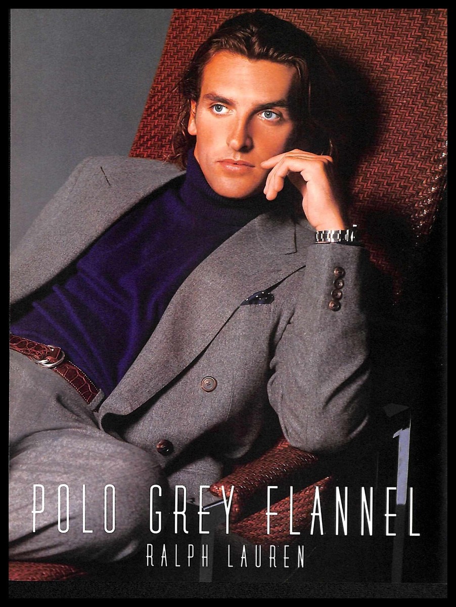 90s Ralph Lauren vintage パンフレッド　希少　アーカイブ 1993 Polo Ralph Lauren Vintage PRINT AD Grey Flannel Suit Men's