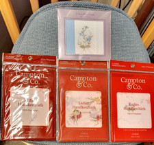 4 packages 12 Vintage Ladies New Handkerchief Hankies Compton  embroidered
