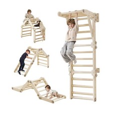 Toddler Climbing Toys,Kids Pikler Triangle Set,Montessori Play Gym,Multifunct...