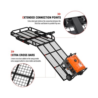 Transport Wheelchair Lightweight Foldable Trailer Hitch Cargo