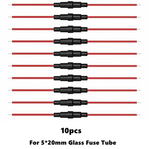 10pcs In-Line Fuse Holder 20AWG Wire Used For Glass Fuse Tube 5x20mm - Picture 10 of 10