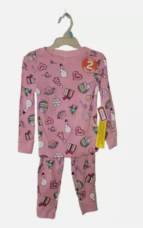 Girls Extremely Me 2 piece Holiday Pink Pajama Set New Select your size
