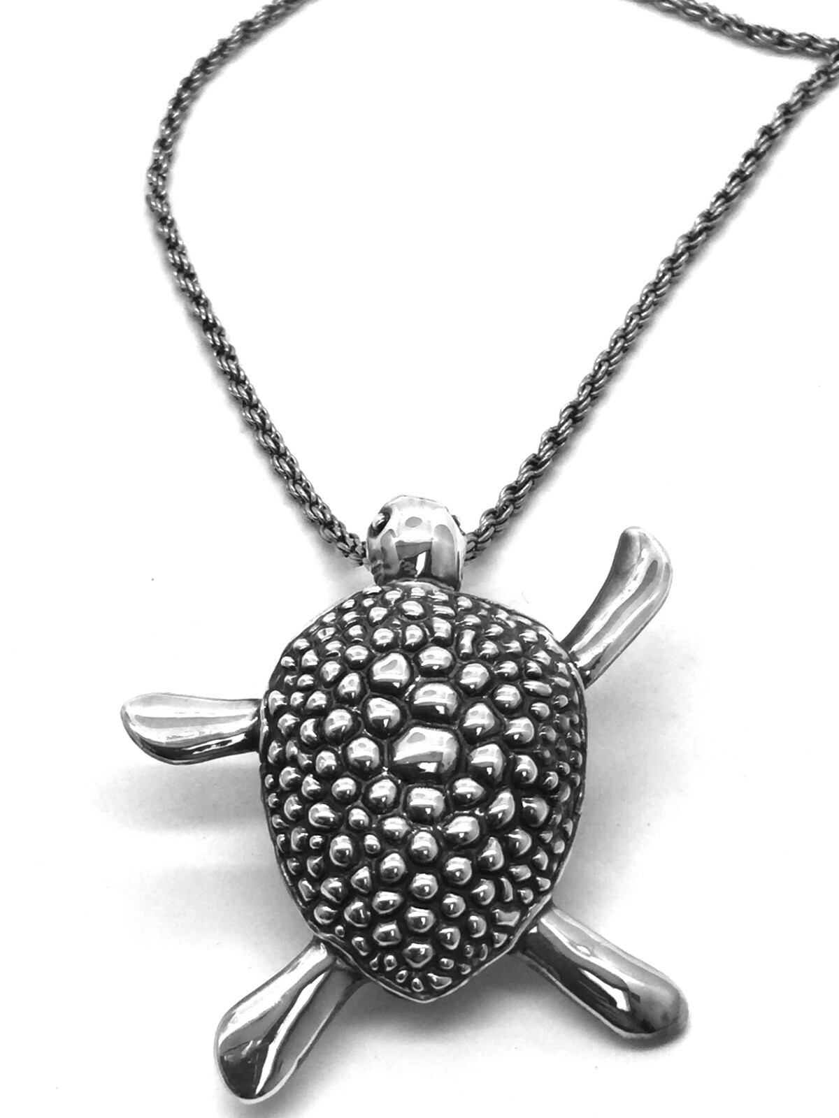 Solid 925 Sterling Silver Electroformed Turtle Pe… - image 7