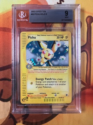Pokemon TCG e reader English Expedition 2002 #22 pichu holo BGS 9