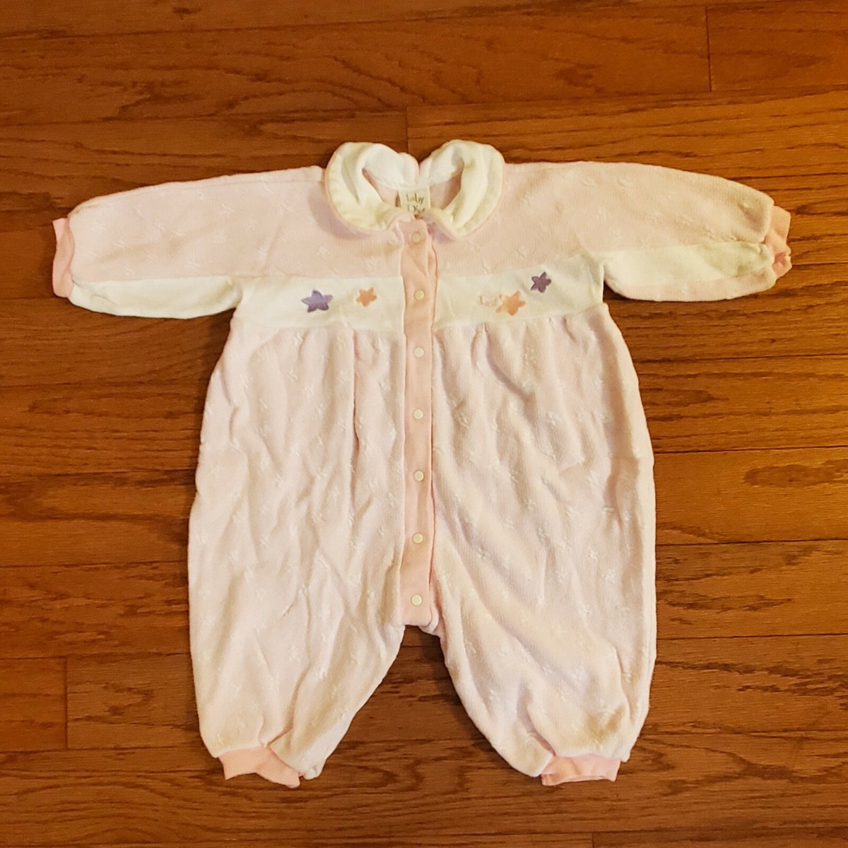 Vintage Baby Dior 9 Months Pink White Knit Stars Print Vintage Baby Dior 9 Months Pink White Knit Stars Print