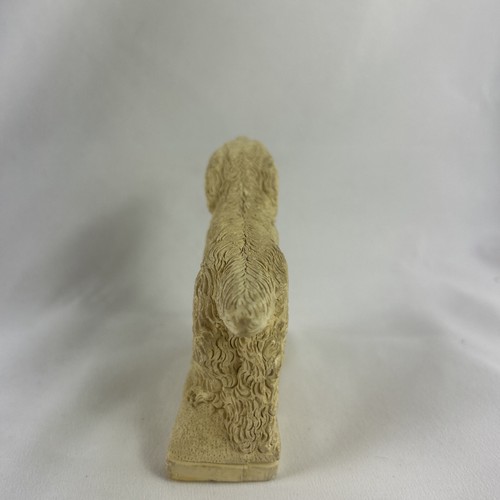 Figura de perro de caza Pointer Spaniel beige cerámica texturizada hecha a mano 1947 - Imagen 5 de 8