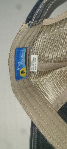 Gorra Mountain Creek Campground ajustable con correa Trucker nueva sin etiquetas azul/beige - Imagen 5 de 6