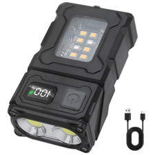 Mini USB Rechargeable LED Flashlight COB Work Lamp Torch Portable Keychain Light