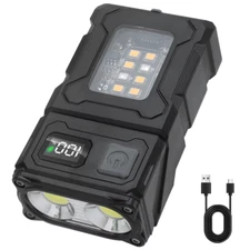 Mini USB Rechargeable LED Flashlight COB Work Lamp Torch Portable Keychain Light