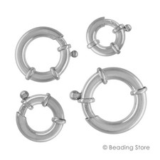 Various 925 Sterling Silver Italian Large Round Spring Bolt Clasp Clasps No Ring