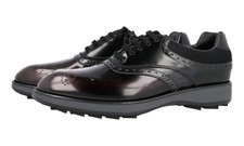 PRADA Golf Formal Sneakers Dress Shoes Brogue Black Burgundy NEW -  US 11 EU 44