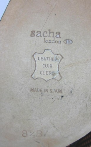 NEW! Sacha London Mesh & Leather Square Toe Pumps Black Size 8.5 Made In Spain - Picture 6 of 12