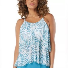 COCO REEF Women's True Bra-Sized Mesh-Layer Printed Tankini Top - Size 36D