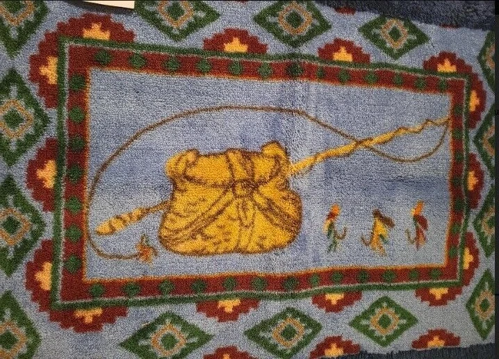 Alfombra de baño Creative Bath Mountain Valley Cabin Lodge pesca azul con deslizamiento NUEVA Foto 2 de 4