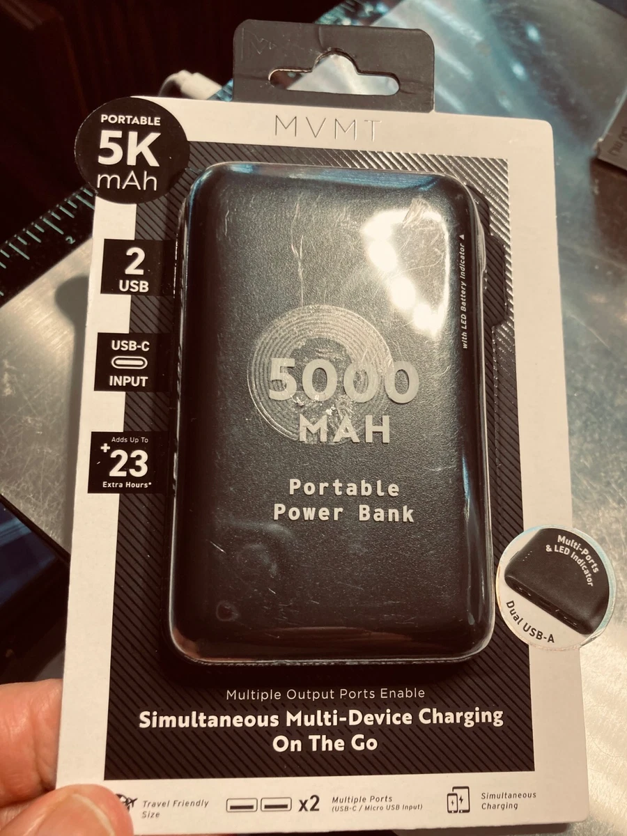 MVMT MINI PORTABLE Pack Mini 5000 Power Bank - Black 840056143043