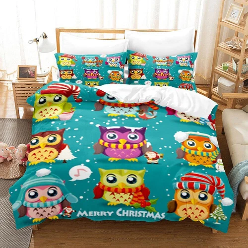 Cartoon Owl Animal Print Bedding Sets