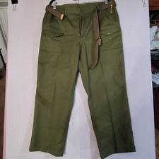 Boy Scouts Of America Pants Green Mens 38 Official Uniform Cargo Twill BSoA