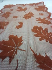 Table runner Lace Linen Leaves Possible Fall