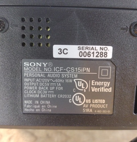 Sony Model ICF-CS15iPN - Dream Machine - iPod Docking System Works Perfectly - Picture 8 of 9