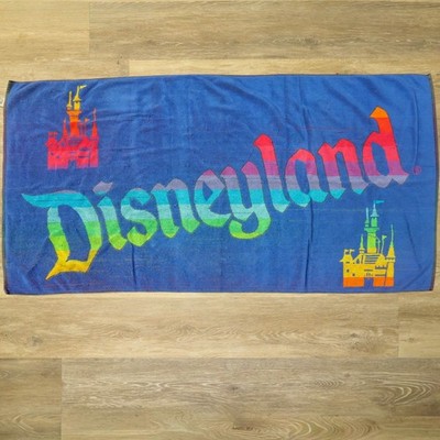 Lot 2 Vintage Disneyland Beach Towels 1980s-90s Castle Rainbow USA