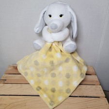 Little Beginnings White Puppy Plush  Yellow Dot Lovey - NWT