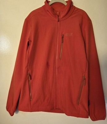 Jack Wolfskin Mens Sz Medium Softshell Lined Whirlwind Jacket Orange EUC