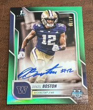 2025 Bowman Chrome U DENZEL BOSTON #BCA-DB Prospect Auto Green Ref /99 Huskies